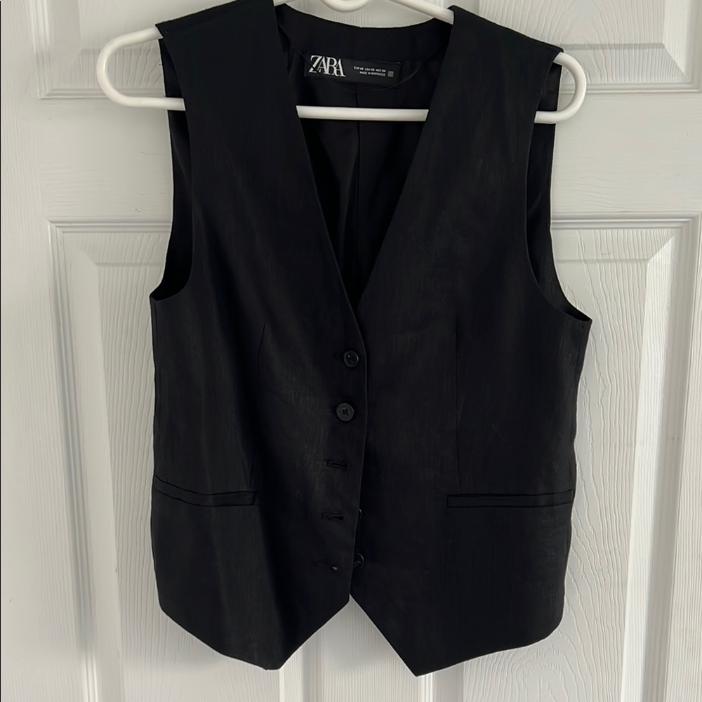Zara Black Formal Vest Classic Design